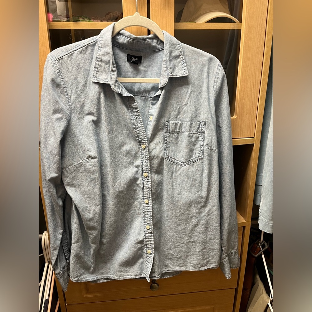J. Crew Light Blue Denim Button-Up Shirt